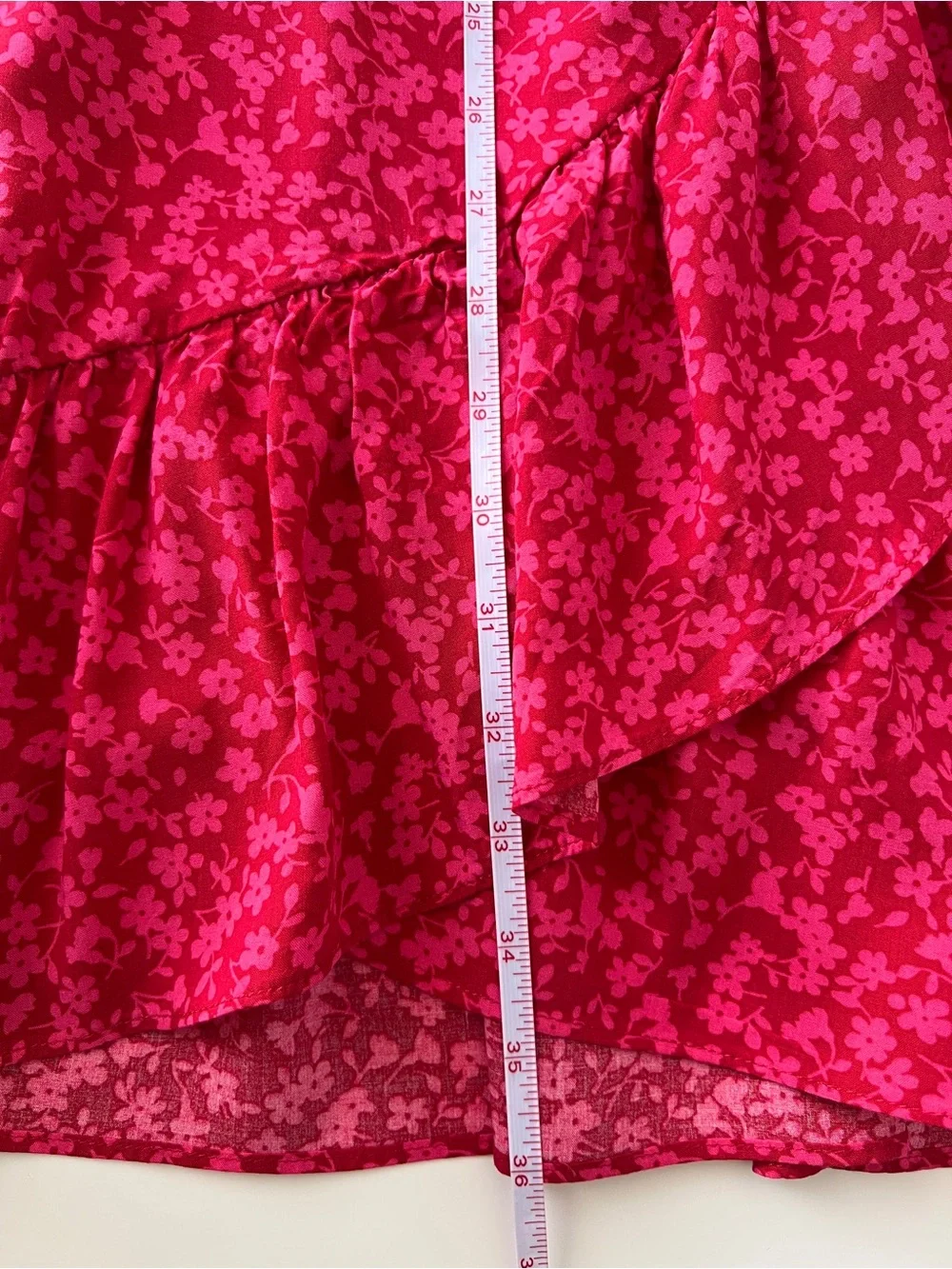 J.Crew Pink Floral Ruffle Wrap V-Neck Dress Size 12 Tossed Bouquet Knee Length